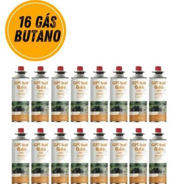 Imagem de Kit 16 refil cartucho gás butano para maçarico culinário e fogareiro c