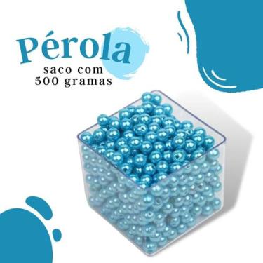Imagem de Pérola Azul Turquesa 10Mm Pacote Com 500 Gramas - Nybc