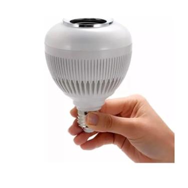 Imagem de Lâmpada Musical 12W com Bluetooth, Luz LED RGB e Controle Remoto - Caixa de Som Integrada para Iluminação Colorida e Música