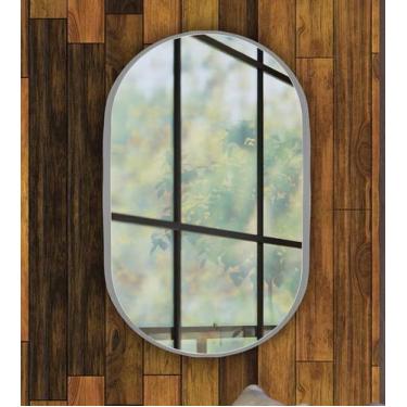 Imagem de Espelho Decorativo Oval Londres 80x50cm Diversas Cores Banheiro Quarto