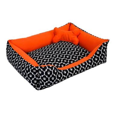Imagem de Caminha Pet Dog Para Cachorro Ou Gato Grande 70x55cm Patinha Laranja -