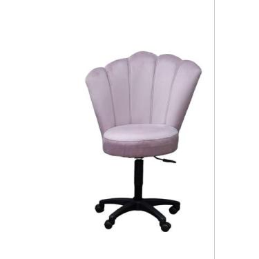 Imagem de Cadeira Mocho Joe Para Estética Veludo Rosê Ms Decor - Mansão Decor