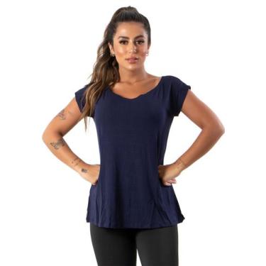 Imagem de Blusa Sobre Legging Feminina Fitness Furadinha Academia - blees, Azul 