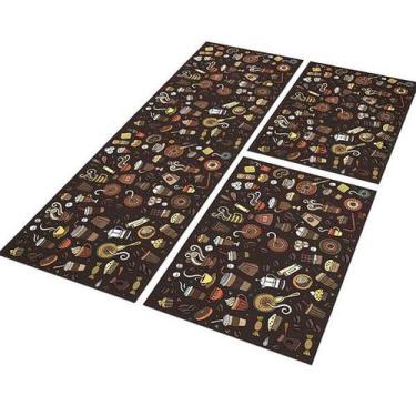 Imagem de Passadeira Cozinha Goodies 120x40 + 2 Capachos 60x40 - Style Brazil