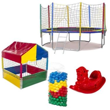 Imagem de Cama Elástica Pula Pula 3,05m Grande Piscina de Bolinhas 1,00m 500 Bol