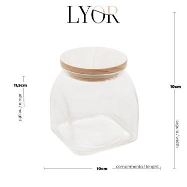 Imagem de Pote de Vidro Borossilicato com Tampa de Madeira 720ml - Lyor
