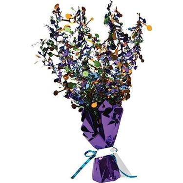 Imagem de Creative Converting Peças centrais em spray roxo metálico para festa, multicoloridas