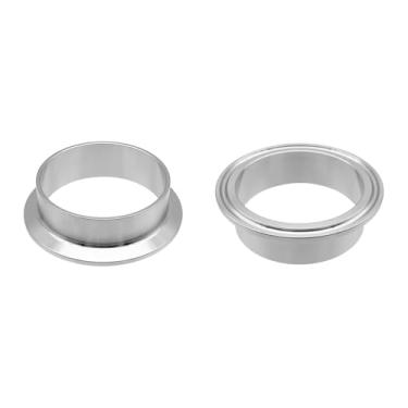 Imagem de RIXIGOOD Virola tripla de 6,5 polegadas para acessórios sanitários de 6,3 cm com três braçadeiras de aço inoxidável 304 ponteiras de solda curta TC 2 peças