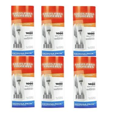 Imagem de Kit 6000 Sacos para Talheres Alta Densidade 6cm x 23cm - Extrusa Pack