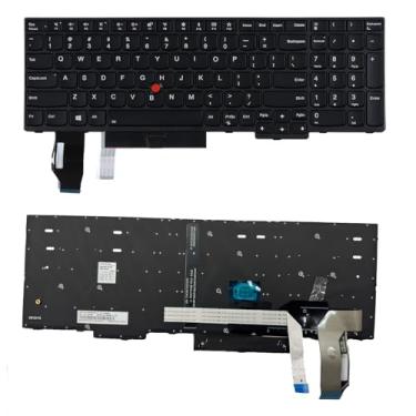 Imagem de WFSZBP Novo teclado retroiluminado para laptop com ponteiro de substituição para IBM ThinkPad E580 E585 E590 E595 T590 L580 L590 P52 P53 P53S P72 P73 (não serve para P52s) Moldura preta com ponteiro e