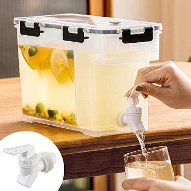 Imagem de Lingerlanden Chaleira Fria com Torneira, Jarro de Água para Suco de Geladeira de 3,5L, Dispensador de Bebidas de Plástico Doméstico, Recipiente de Bebida com Filtro para Casa, Cozinha, Acampamento, Fe