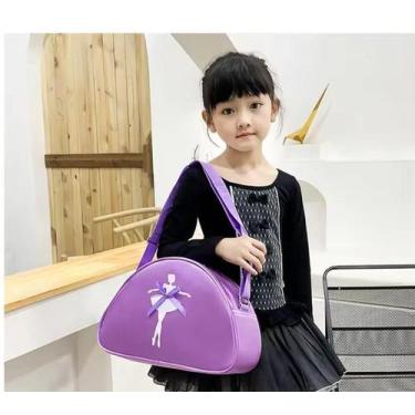 Imagem de Mochila Bolsa Passeio Infantil Menina Ballet De Bailarina Lilás E Rosa