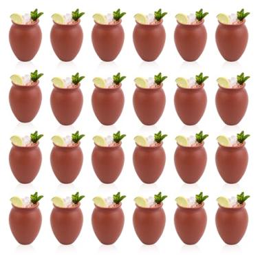 Imagem de 24 peças de 59 ml Cantaritos De Barro Mini Cantaritos Shooters, Cerâmica Mini Patron Tequila Garrafas Jarritos De Barro Mexicanos Taco Tuesday Copos de Coquetel Bonito Copos de Shot para Tequila