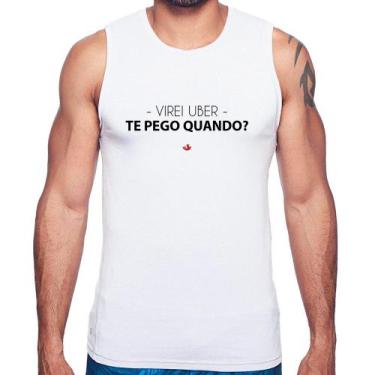 Imagem de Regata Virei uber, te pego quando - Foca na Moda, Branco, G