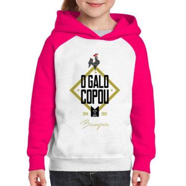 Imagem de Moletom Infantil O Galo Copou! - Foca na Moda, Branco, Rosa, 12