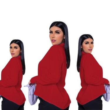 Imagem de Kit 3 Camisa Social Feminina Confortável Perfeita Para Qualquer Ocasiã