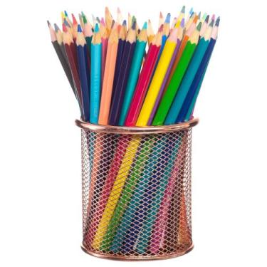 Imagem de Porta Lápis P/ Escritório Mesa Estudos Home Office Rosê - PGB