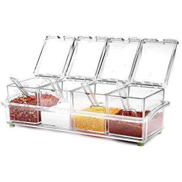 Imagem de Porta Temperos Condimentos Acrílico Potes Organizadores Diet - BC BORA