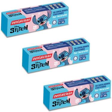 Imagem de 3x gel dental infantil stitch - morango - 104g - dentalclean