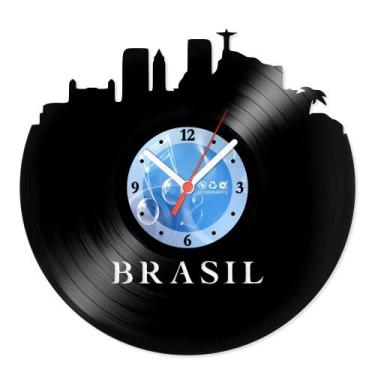 Imagem de Relógio De Parede Disco Vinil Lugares - Brasil - VLU-019 - Modernarte
