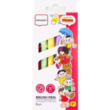 Imagem de Caneta Hidrográfica Turma da Mônica BRUSH Pen Perfeita - Estojo com 6 