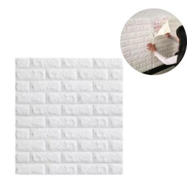 Imagem de Kit 6 Placas Decorativas Autoadesivas Tijolinho Revestimento 70X77CM  