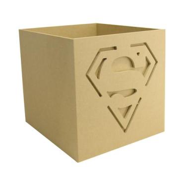 Imagem de Caixa Organizador 3D Modelo Super 30x26x25 Mdf 6mm Madeira  - Atacadão