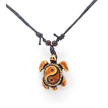 Imagem de Scddboy Colar com pingente de tartaruga marinha havaiana para mulheres e homens - Colar de surfista com cordão ajustável, Resina Resina corda