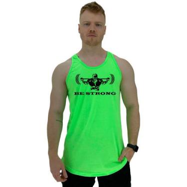 Imagem de Regata Longline Estampada Masculina MXD Conceito Be Strong, GG, Verde 
