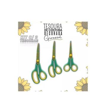 Imagem de Kit De Tesouras Decorativas P/ Costura Girassol 03 Unidades - NYBC