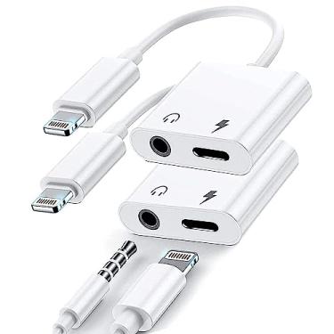 Imagem de Belcompany Pacote com 2 divisor de carregador de áudio Lightning para AUX de 3,5 mm para iPhone 14/13/12/11/XS/XR/X 8/iPad/iPod, certificado Apple MFi, adaptador de fone de ouvido 2 em 1