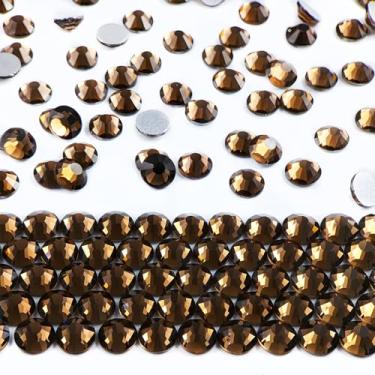 Imagem de Genio Cristal Topázio defumado SS20 Strass flatback, 1728 peças de pedras coláveis para sapatos, copos, designs de estampa de leopardo, saias, bonés de formatura, artesanato DIY e decorações