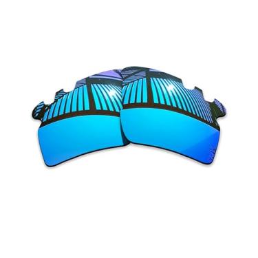 Imagem de MYCOURAG Lentes de reposição polarizadas com proteção UV para óculos de sol Oakley Flak 2.0 XL ventilado OO9188 – Azul gelo espelhado revestido polarizado