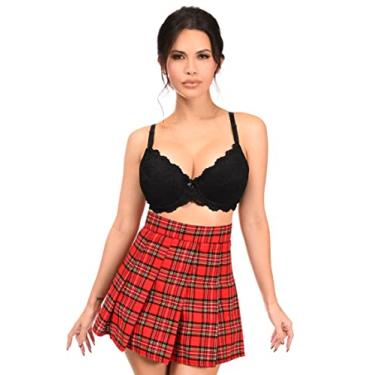 Imagem de Daisy corsets Saia xadrez vermelha feminina, Vermelho, M