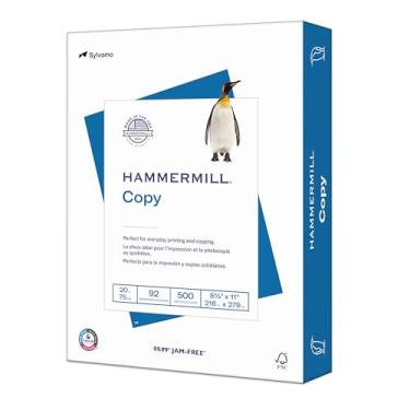 Imagem de Hammermill Papel para impressora, papel de cópia de 9 kg, 21 x 28 cm - 1 resma (500 folhas) - 92 brilhante, feito nos EUA