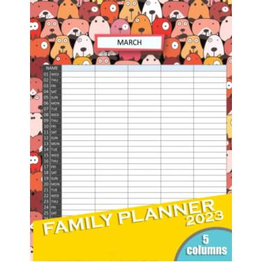 Imagem de Family Planner 2023: My Family Organizer - Happy Family Monthly Planner (12-months, January 2023 - December 2023) - Cute Dogs Cover