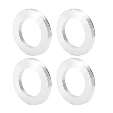 Imagem de INFINAUTO Anéis centralizados no cubo da roda do carro OD 93,1 mm para ID 59,1 mm eixo central de rodas amortecedores Hubrings liga de alumínio tom prata durável