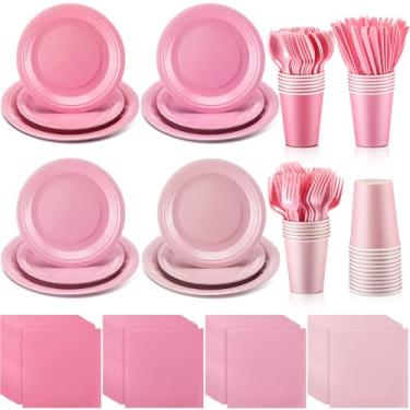 Imagem de Nuogo Conjunto de utensílios de mesa, pratos e guardanapos, artigos de festa, pratos de papel descartáveis, pratos de sobremesa, guardanapos, copo, garfo, facas, colher para chá de bebê, aniversário,