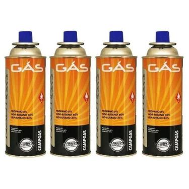 Imagem de kIT 4 Refil Gás Butano Maçarico Fogareiro Portátil Gás Propano Camping