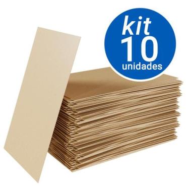 Imagem de Kit 10 Placas Chapas Mdf Cru 3mm 30x19cm Quadro Artesanato - Costura M