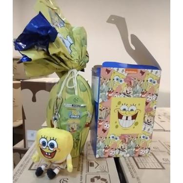 Imagem de Ovo de Páscoa BOB ESPONJA170g, Chaveiro de Pelúcia e Embalagem Decorativa