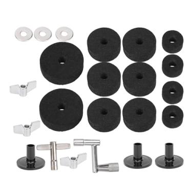 Imagem de Drum Felt Pad Cymbal Kit Robusta Acessórios que Não Deslizam para Bateristas (Preto)
