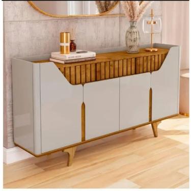 Imagem de Buffet Bechara Danubio 4 Portas 2 Gavetas Off White / Naturalle