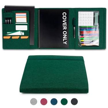 Imagem de Kaitiaki Capa planejadora resistente para caderno inteligente Rocketbook – Padfólio de tecido resistente à água, pasta de negócios com bolso para caneta com zíper, serve em tamanho carta de 21 x 28,