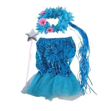 Imagem de KIT Infantil Sereia azul - Festas e Fantasias