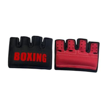 Imagem de UGPLM Luvas de boxe homens homens masculinos de karate nylon kickboxing sanda adultos meio dedo luvas de a treino lutando Taekwondo, Vermelho