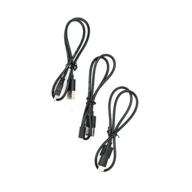 Imagem de Dongar Conjunto de 3 cabos Shorty USB 2.0, incluindo USB-A para USB-C, USB-A para Mini USB e USB-A para Micro USB. USB 2.0. (50 cm).