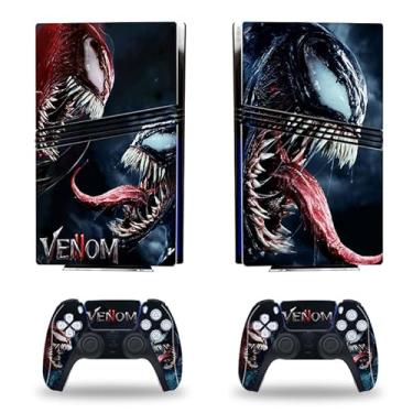 Imagem de JOCHUI Adesivo de vinil de super-herói para console de videogame compatível com controles de console PS5 Pro Wrap Skins Aliens