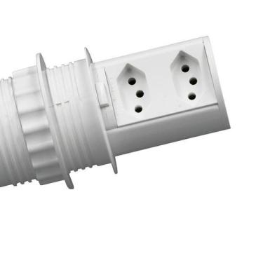 Imagem de Torre de Tomada Embutir Pop 2 Tomadas 20a Branco - QTMOV