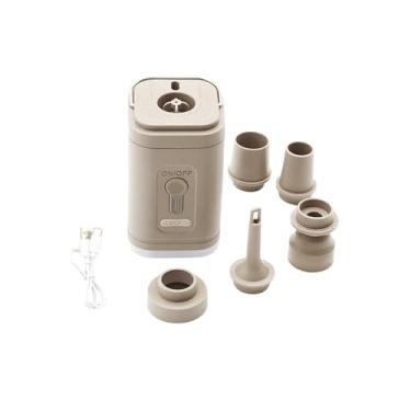 Imagem de Mini Compressor de Ar Portátil 3 em 1, Bomba de ar, Recarregável USB, com Lanterna LED